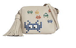 Space Invader Crossbody,Leather, Nude/Multi,DB,